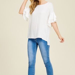 Tops - 5βοΈ rating Tiered Ruffle Sleeves Woven Top Tops - 5βοΈ rating Tiered Ruffle Sleeves Woven Top